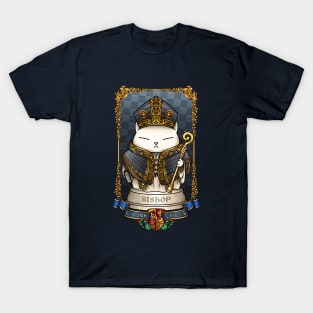 Medieval Chess Cat Bishop T-Shirt